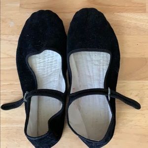 Black velvet Mary Janes